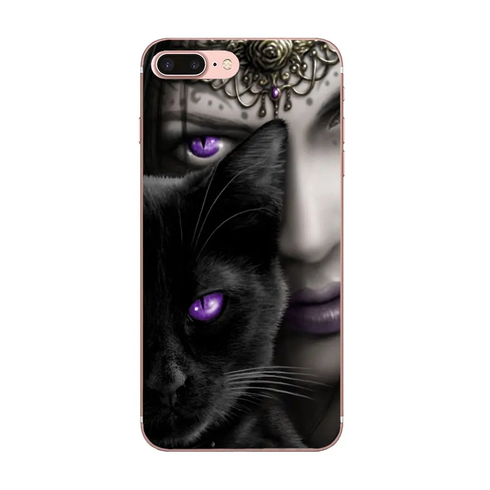 Мягкий чехол для телефона Sony Xperia Z Z1 Z2 Z3 Z4 Z5 compact Mini M2 M4 M5 T3 E3 E5 XA XA1 XZ Premium Black Cat Eyes |