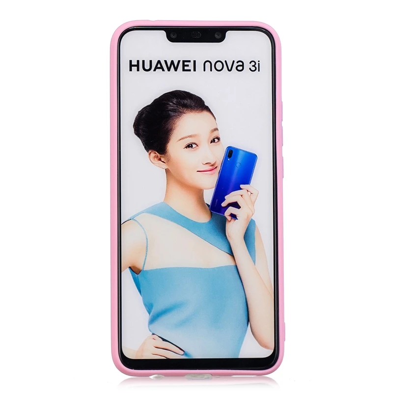 Резиновый ТПУ силиконовый чехол для Huawei Nova 3i карамельный цвет Мягкий задняя