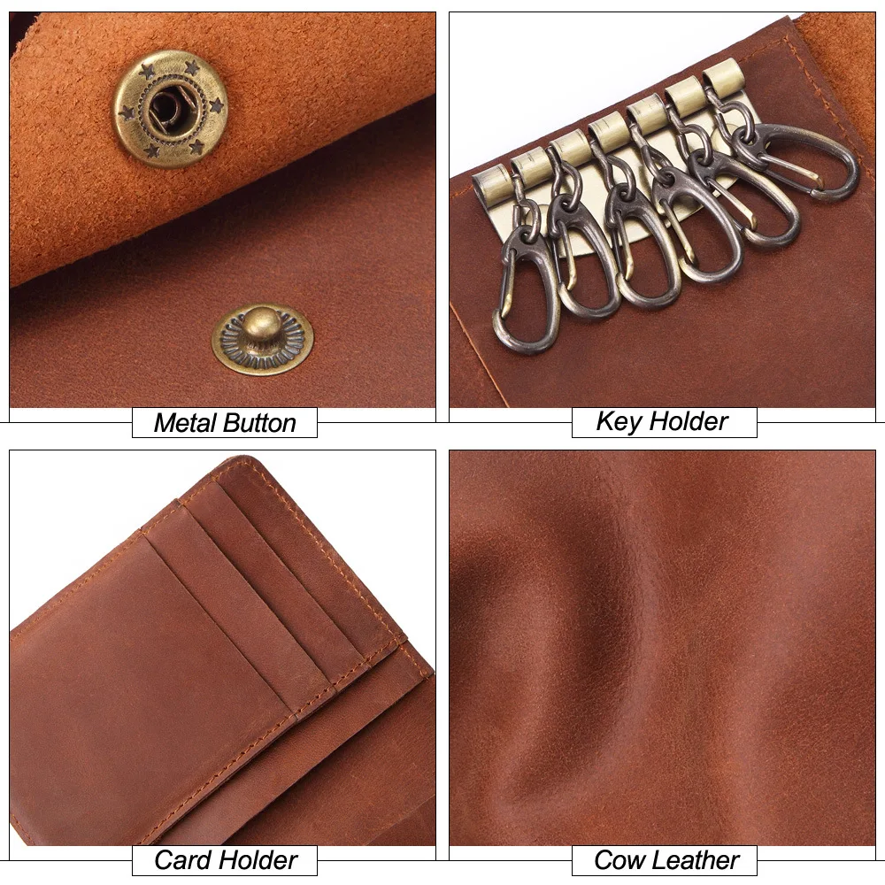 Брелок из натуральной кожи для мужчин мужской держатель ключей органайзер