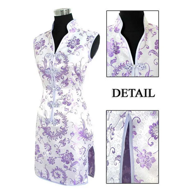 Черно красное китайское традиционное женское Летнее шелковое атласное платье