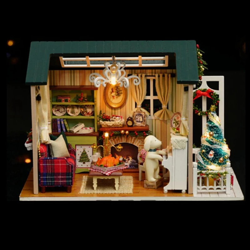 New CuteRoom Z-009-A Dollhouse Handmake DIY Doll House Miniature Kit Collection Christmas Gift With Light Toy For Children | Игрушки и