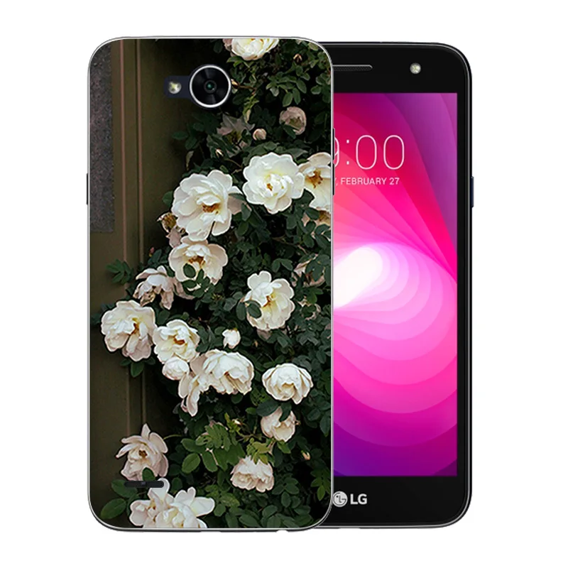 Силиконовый чехол для LG X power 2 K10 Power мягкий из ТПУ с цветочным узором мобильного