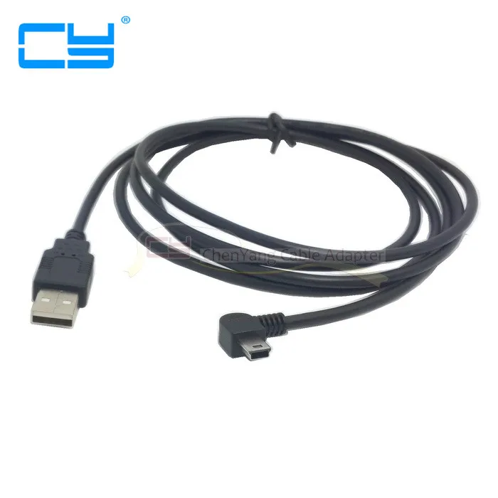 Кабель для передачи данных Mini USB Тип B 5 контактный штекер правый и левый угол 90