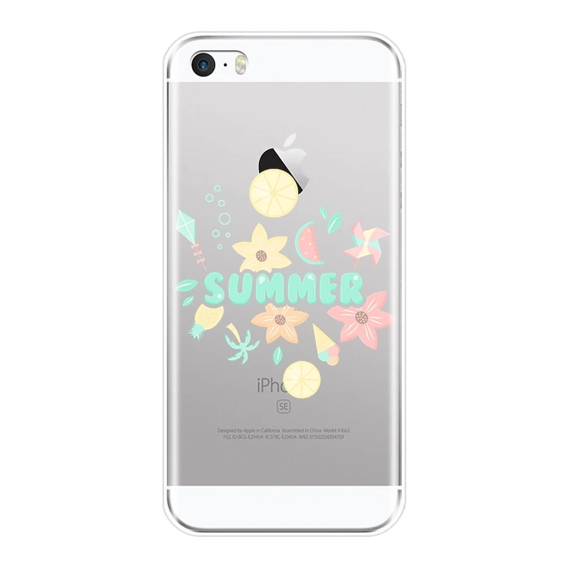 Задняя крышка для iPhone 5C 5S SE 5 S ананас Палм Фламинго Летний цветок зеленый