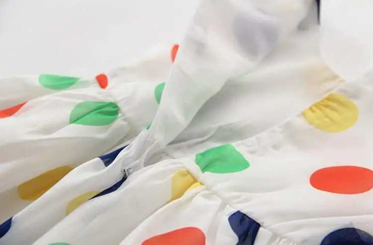 New 2017 Girl's Summer Dress Lovely Colourful Dot Bowknot Baby Girl Newborn Toddlers Clothes For 0-6 year kids | Детская одежда и