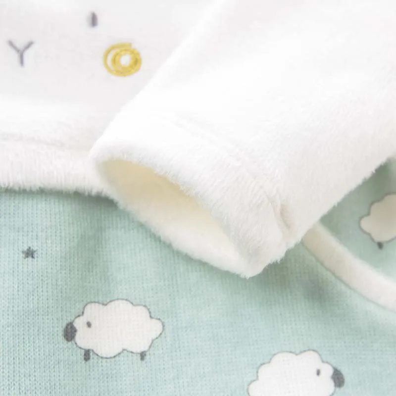 DBH9194 dave bella autumn new born baby sheep print long sleeve romper infant toddler jumpsuit children boutique 1 piece |