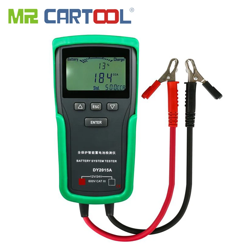 

DY2015A Car Battery Tester Analyzer 24V 12V Load Storage Auto Lead-Acid CCA 3.7" Display Digital Diagnostic Tool