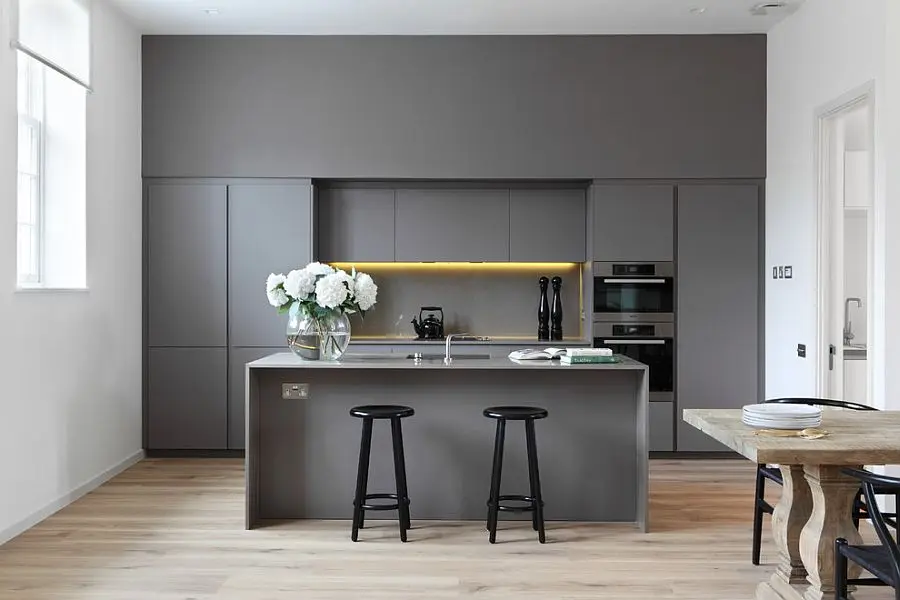 Серый глянцевый кухонный шкаф с плоским дизайном|kitchen cabinet sets|design kitchen cabinetkitchen |