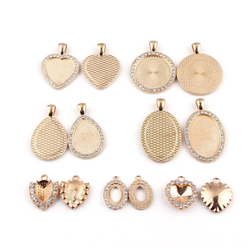 Комплект из 2 предметов с различными шампанское Золотое колье украшением в виде