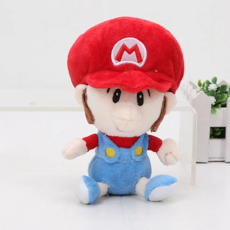 sitting mario 14cm 10 ''25 см Super Mario Bros, плюшевые куклы, классические игровые персонажи, Супер Марио и Луиджи Йоши Марио, производитель, мягкая плюшевая кукла, игрушка - Цвет: sitting mario 14cm