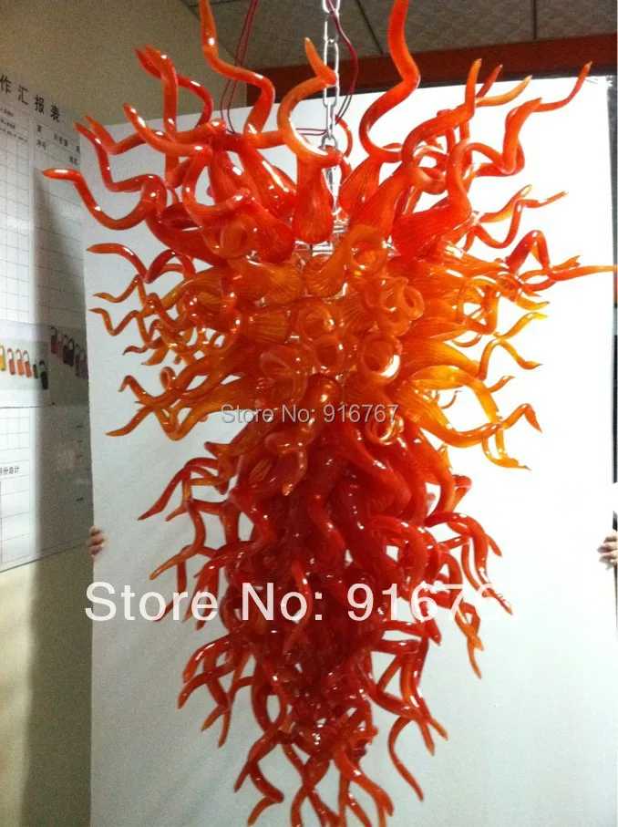 

C03-Free Shipping Orange Colored Large Chandelier Lighting
