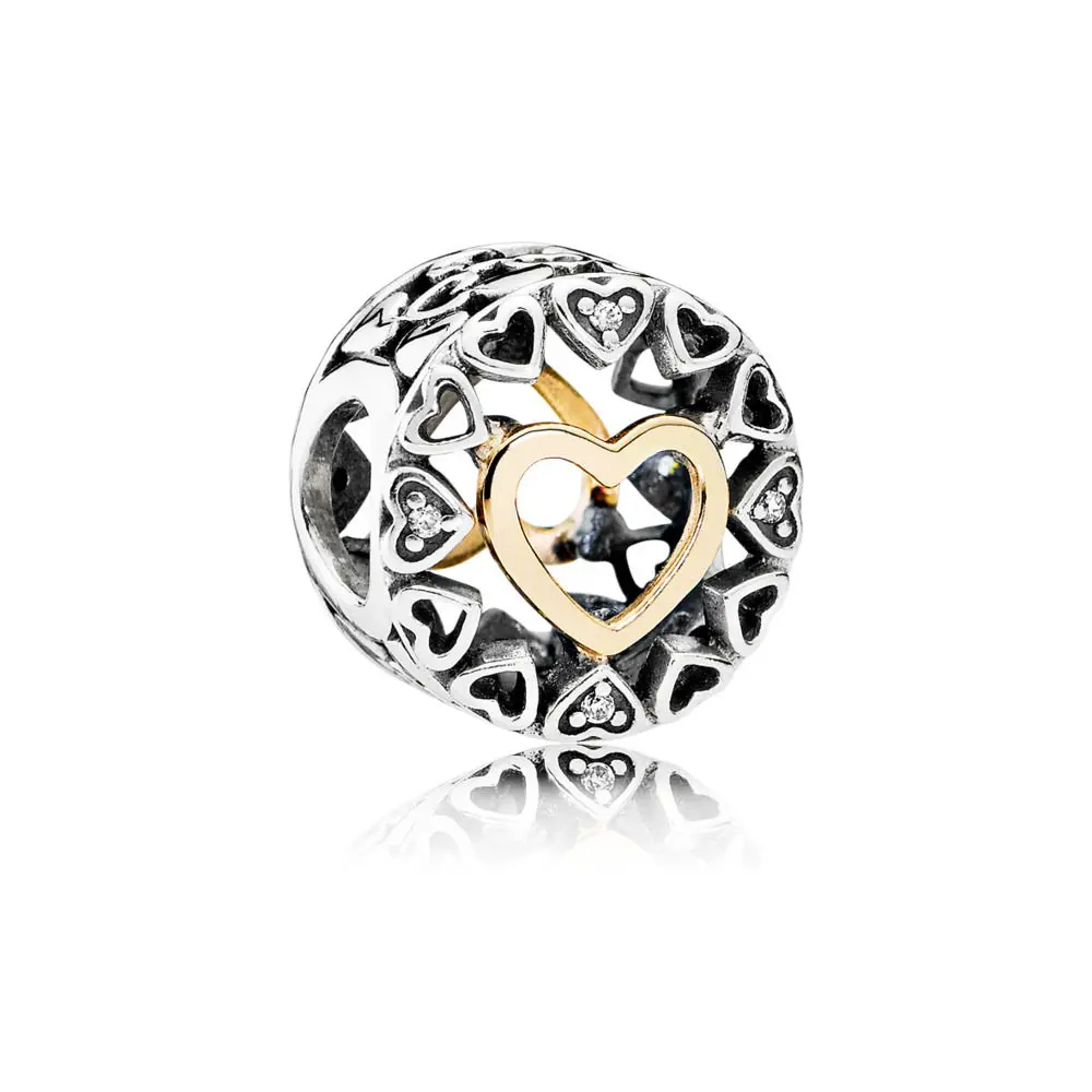 

Authentic 925 Sterling Silver Charm Heart Lock Clover Glaze Crystal Beads For Original Pandora Charm Bracelets & Bangles Jewelry