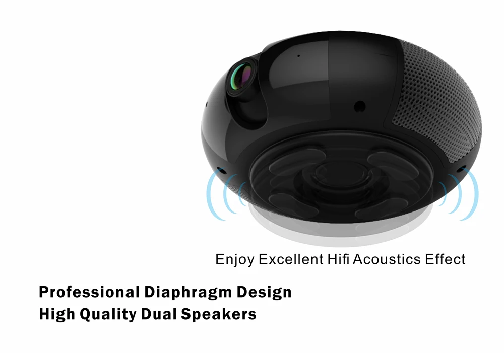 Черный Bluetooth динамик камера 1080 P HD Обнаружение движения с розничной коробкой