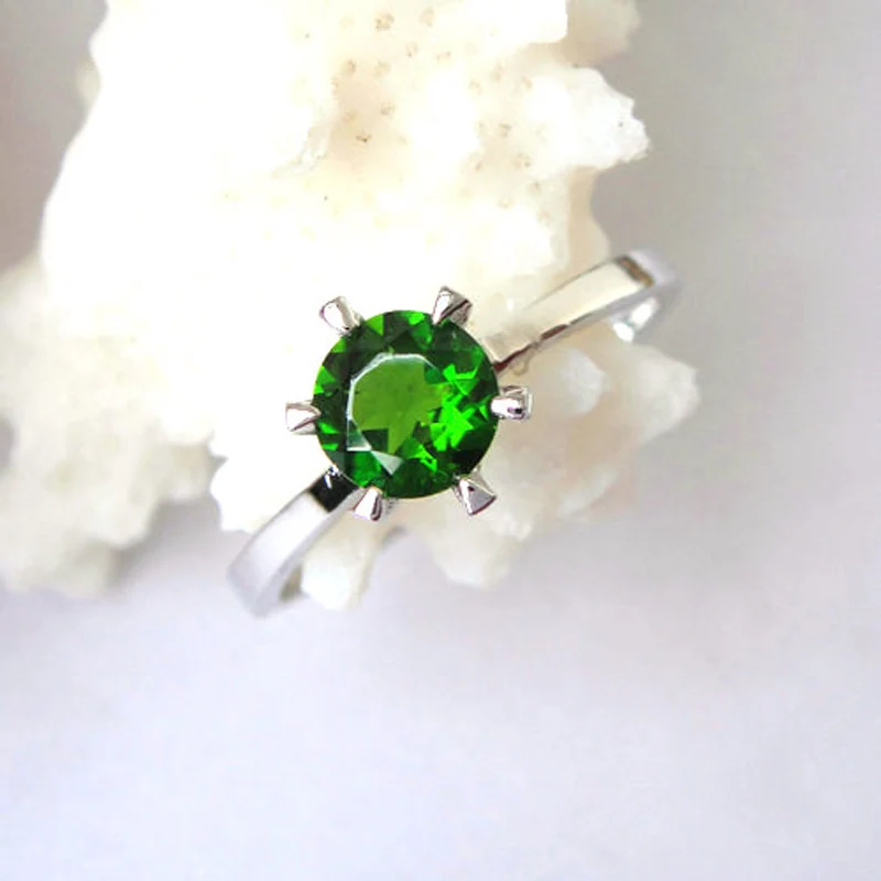 Женское кольцо из серебра 925 пробы с натуральным изумрудом|ring for|rings for womenring ring |