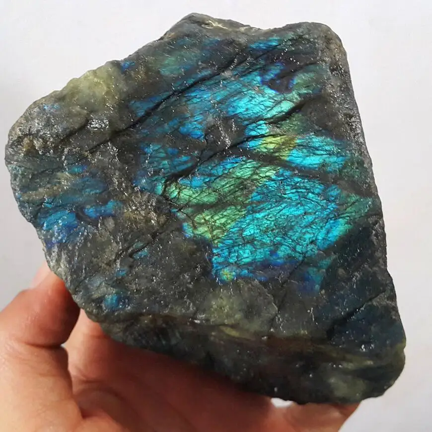 

Natural multicolor Blue- ray labradorite crystal original stone specimens