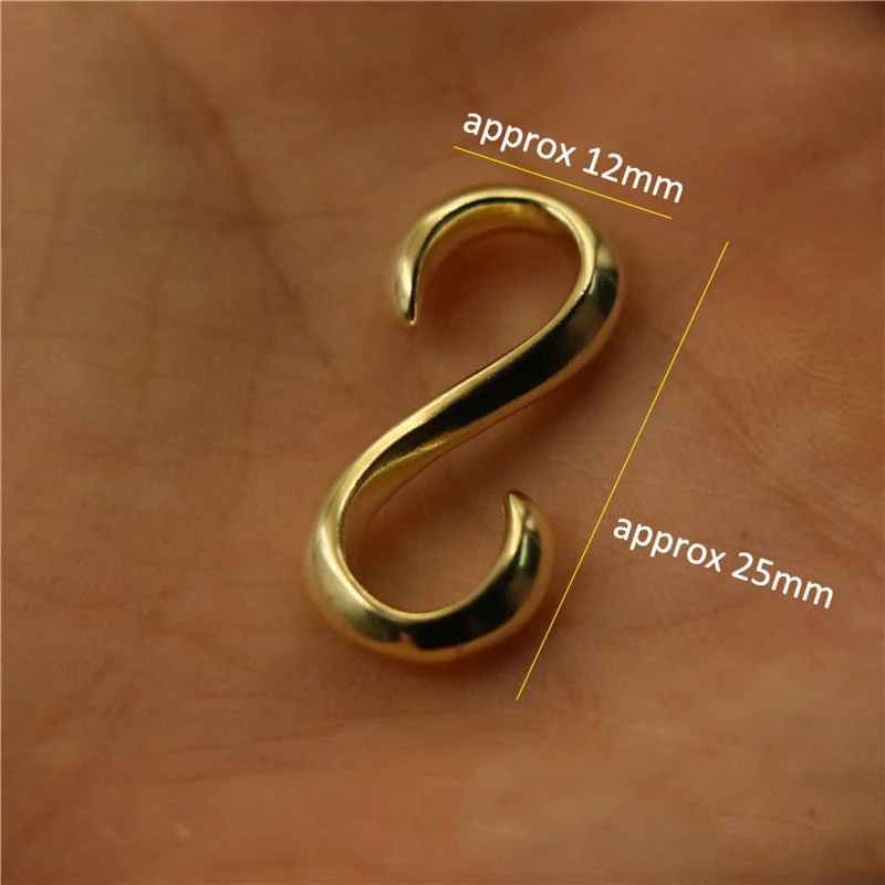 1 шт. цельный латунный литой S образный крючок кожаный ремешок браслет фурнитура