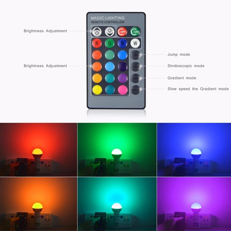 RGB лампа светодиодная 3 Вт E27 16 цветов|lamp colour|lamp lampcolour lamp |