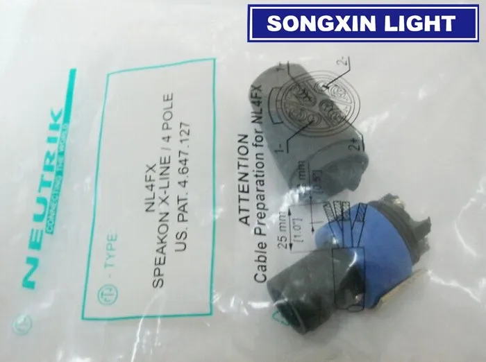 1 шт. XIASONGXIN LIGHT NEUTRIK новый тип NL4FX Speaker on 4 Pole Plug Male коннекторы для аудио