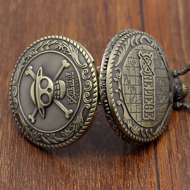 Винтажные Однокомпонентные карманные часы с бронзовым пиратским черепом