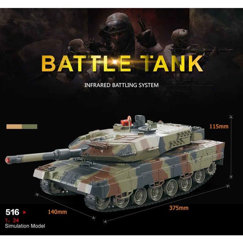 1/24 RC Танк ИК-пульт дистанционного управления игрушки Моделирование инфракрасный