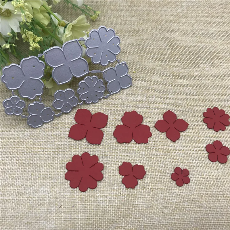 Металлические Вырубные штампы с цветами для рукоделия скрапбукинга альбома