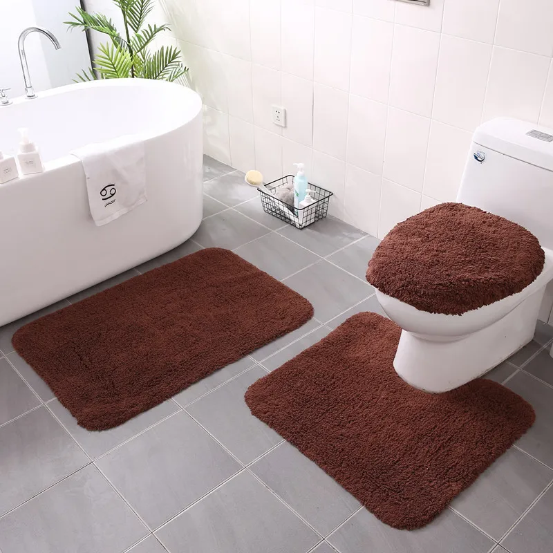 Prezzo 3 Pcs Set 100% Cotone Bagno Zerbino S Anti Slip Da Bagno Zerbino Set Faux Fur Da Bagno Zerbino Lavabile Bagno Wc Assorbente Tappeti