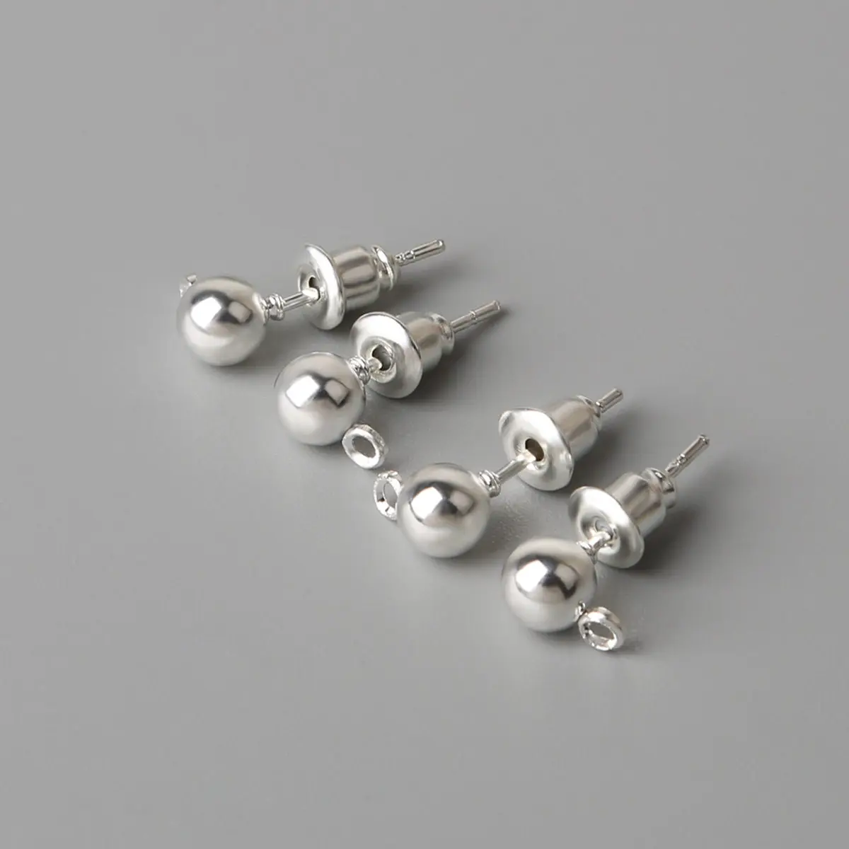 Silver Plated 10 шт./набор, 3/4/5 мм цвета: золотистый, серебристый родий позолоченный металлический серьги-гвоздики в форме задние стопоры пустой базовый набор «сделай сам» для серьги ювелирных изделий Аксессуары - Цвет: Silver Plated