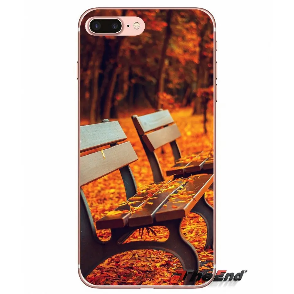 Осенние светящиеся прозрачные чехлы из ТПУ для iPhone X 4 4S 5 5S 5C SE 6 6S 7 8 Plus Samsung Galaxy J1 J3 J5