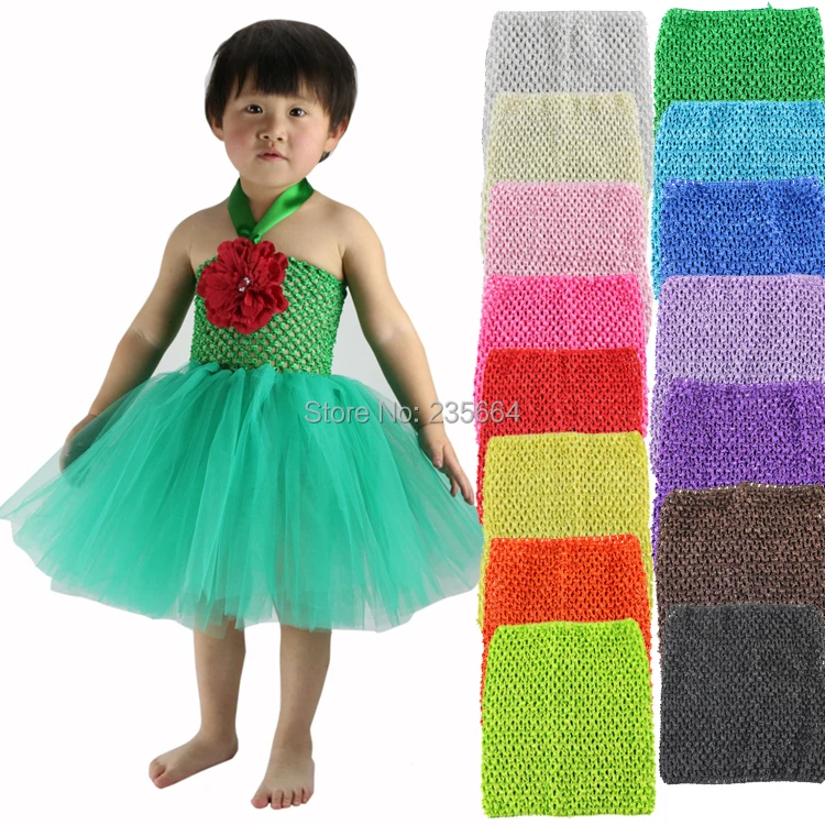 Wennikids новинка 20 см X 23 см связанные крючком топы-трубы длиной 23 см к пачкам для маленьких девочек топ без бретелек широкие связанные крючком повязки для волос 15 цветов в ассортименте