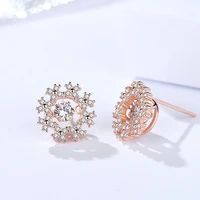 fashion 100 real 925 sterling silver stud earrings for women pure s925 silver cubic zirconia earing jewelry accessories