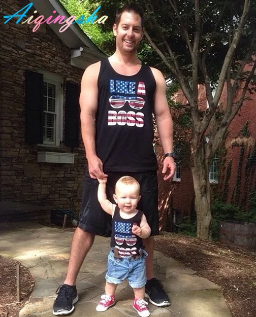 Рубашка для папы и сына Одинаковая одежда всей семьи жилет ребенка семейная