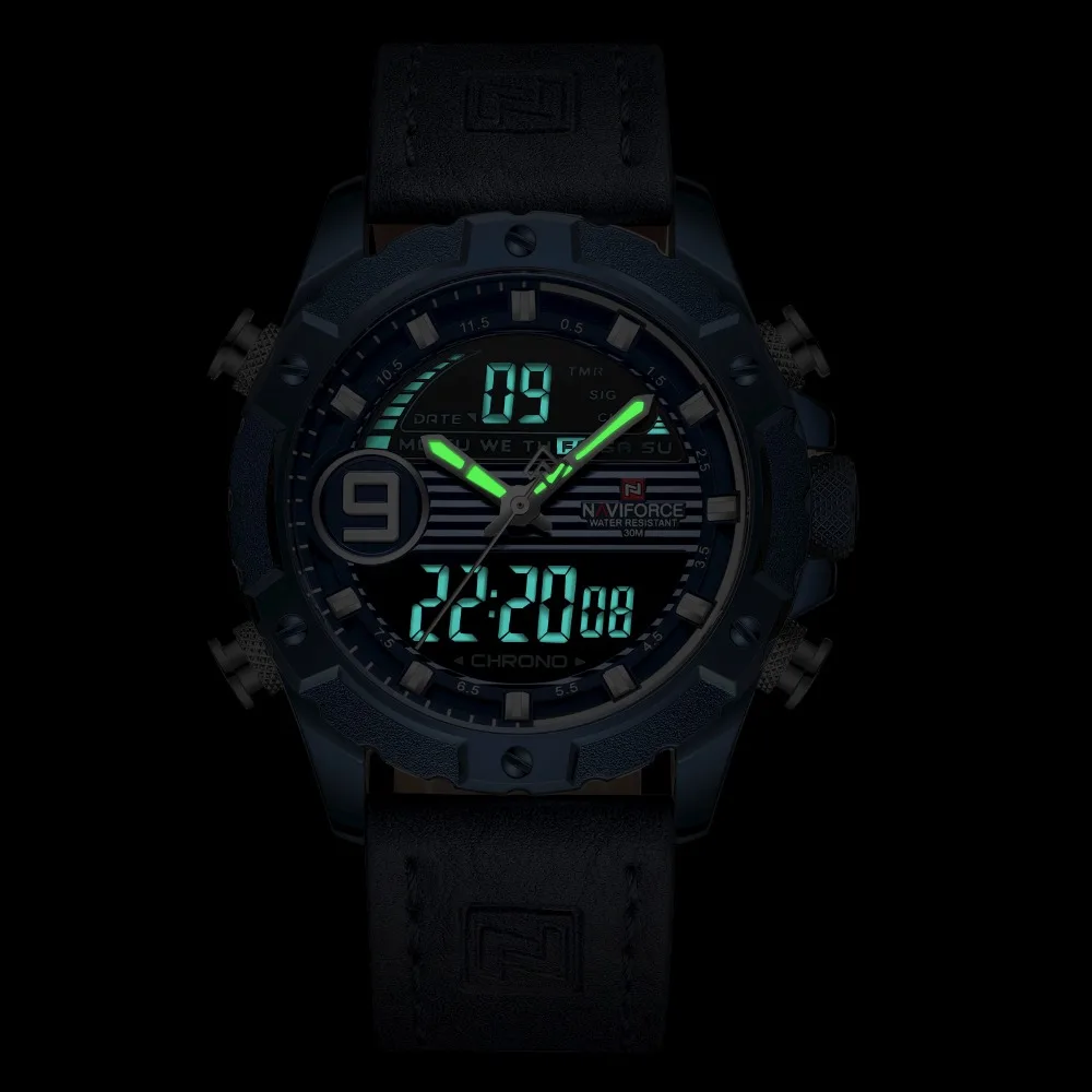 NAVIFORCE новые мужские уличные модные спортивные кварцевые часы светодиодный