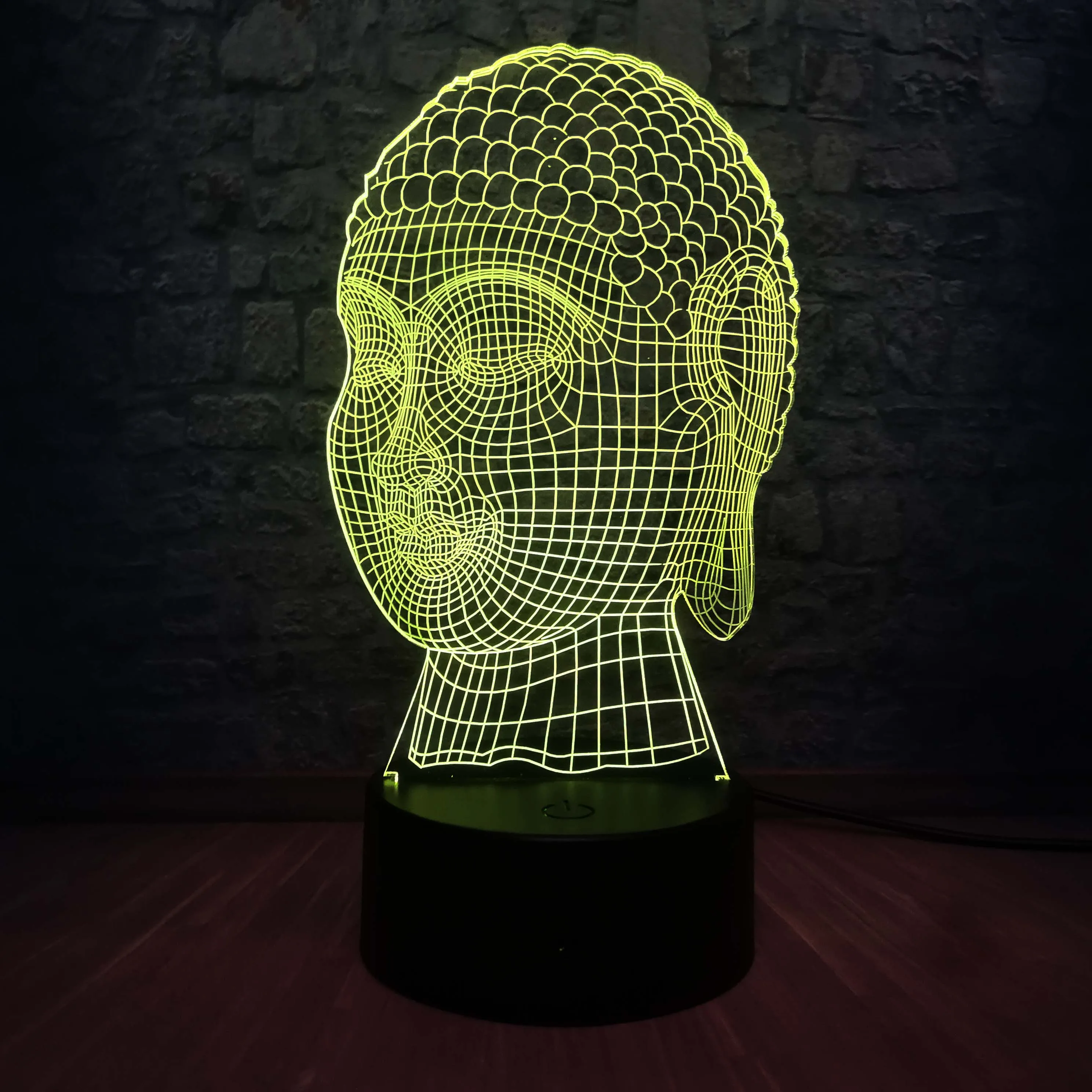 Новинка 3D голова Будды Tathagata Bless предприятие домашнее украшение светодиодная USB