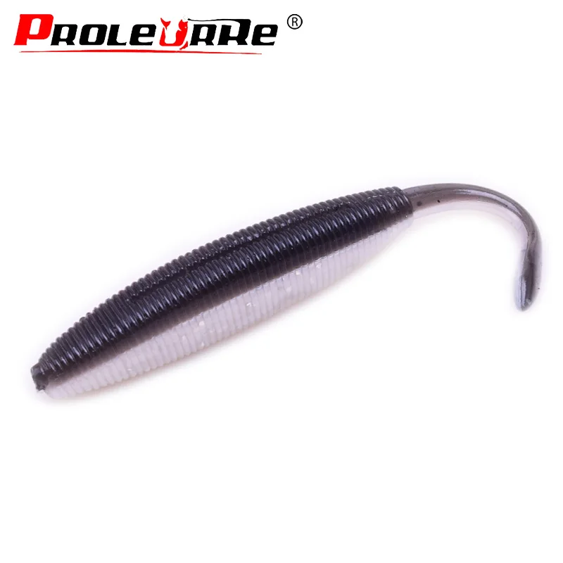

6pcs/lot 10cm 4.7g jig soft lure wobbler Abdominal incision fishing lures smell Contain salt silicone Single tail worm bass