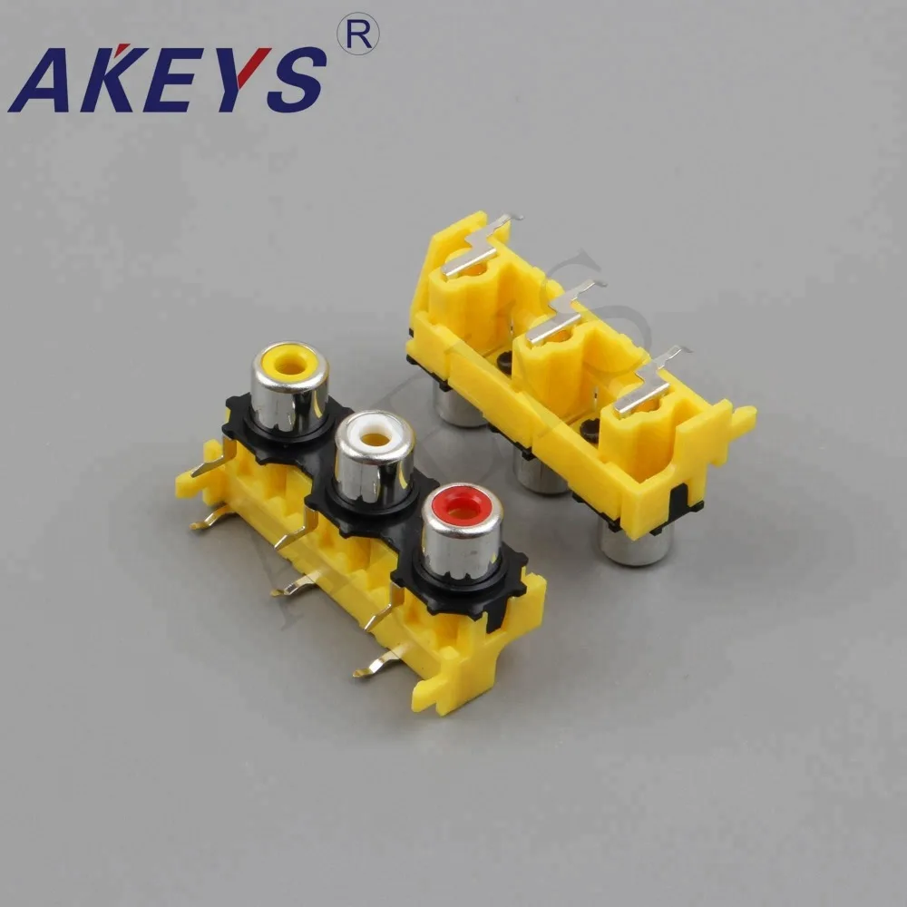 10 шт. AV3-8.4-14A PCB крепление AV концентрическая розетка 3 RCA гнездо Аудио (art.: 7abf19916) - 7abf19916