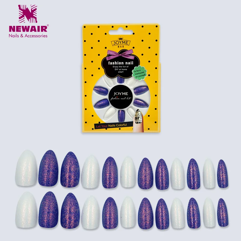 Stiletto Nails полное покрытие накладные ногти с клеем акриловые ногти УФ длинные искусственные накладные ногти Fuax Ongles