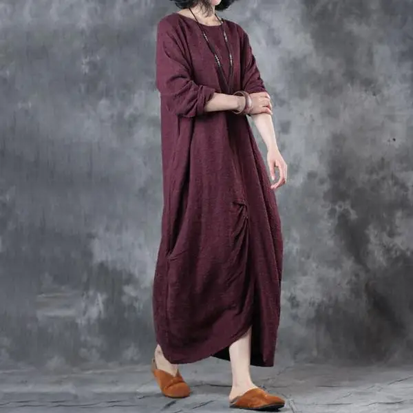 BUYKUD винтажное платье 2018 повседневное осеннее женское с длинным рукавом vestidos