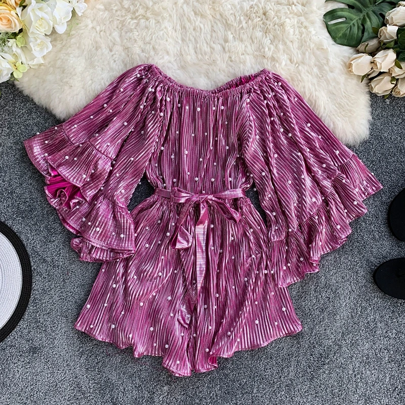 Женский комбинезон ALPHALMODA свободный с высокой талией и широким рукавом | Женская