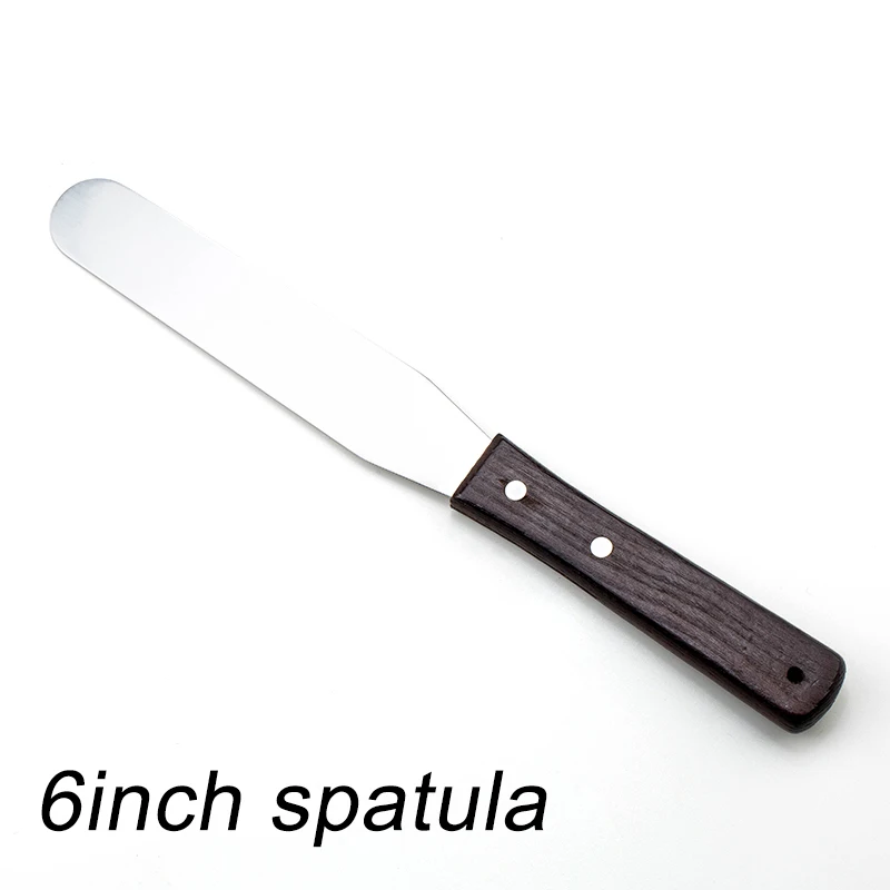 6inch spatula Нержавеющая сталь масло торт Ножи гладкой шпатель крем глазурью глазурь шпатели выпечки Кухня Кондитерские украшения торта инструменты - Цвет: 6inch spatula