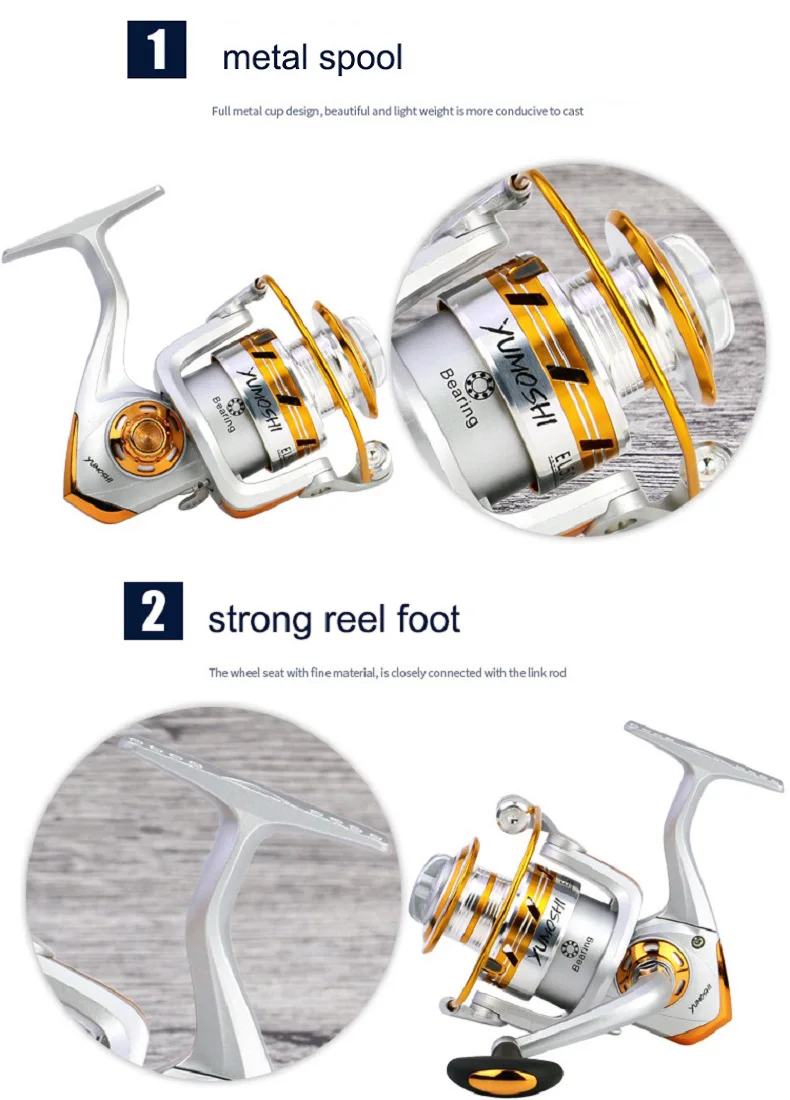 Rooxin катушка для ловли карпа металлическая спиннинга 1000 2000 3000 4000 5000 6000 7000 морской