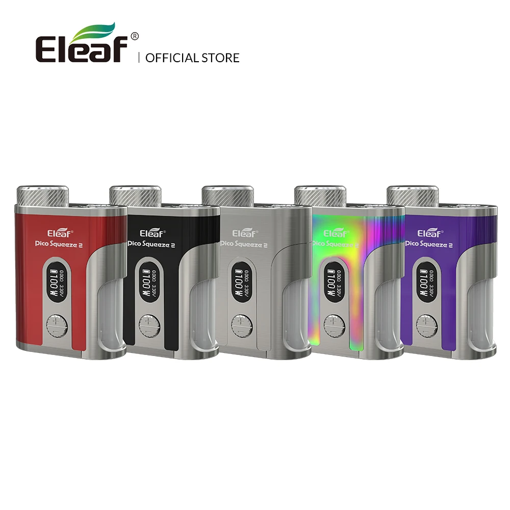 Оригинальная электронная сигарета Eleaf мод 100 Вт бокс Pico Сожмите 2 с бутылкой 8 мл