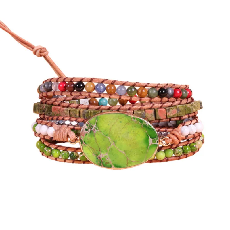 

Новый браслет в стиле панк, женский браслет из натуральной кожи «King», «Five», браслет с кожаной обмоткой и бусинами, женский пляжный браслет, у...