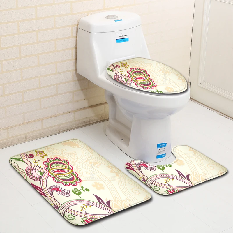 Набор ковриков для ванной из 3 предметов в скандинавском стиле фланелевый