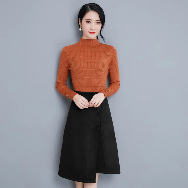 4XL офисные женские шерстяные юбки женская новая осенне зимняя юбка облегающая
