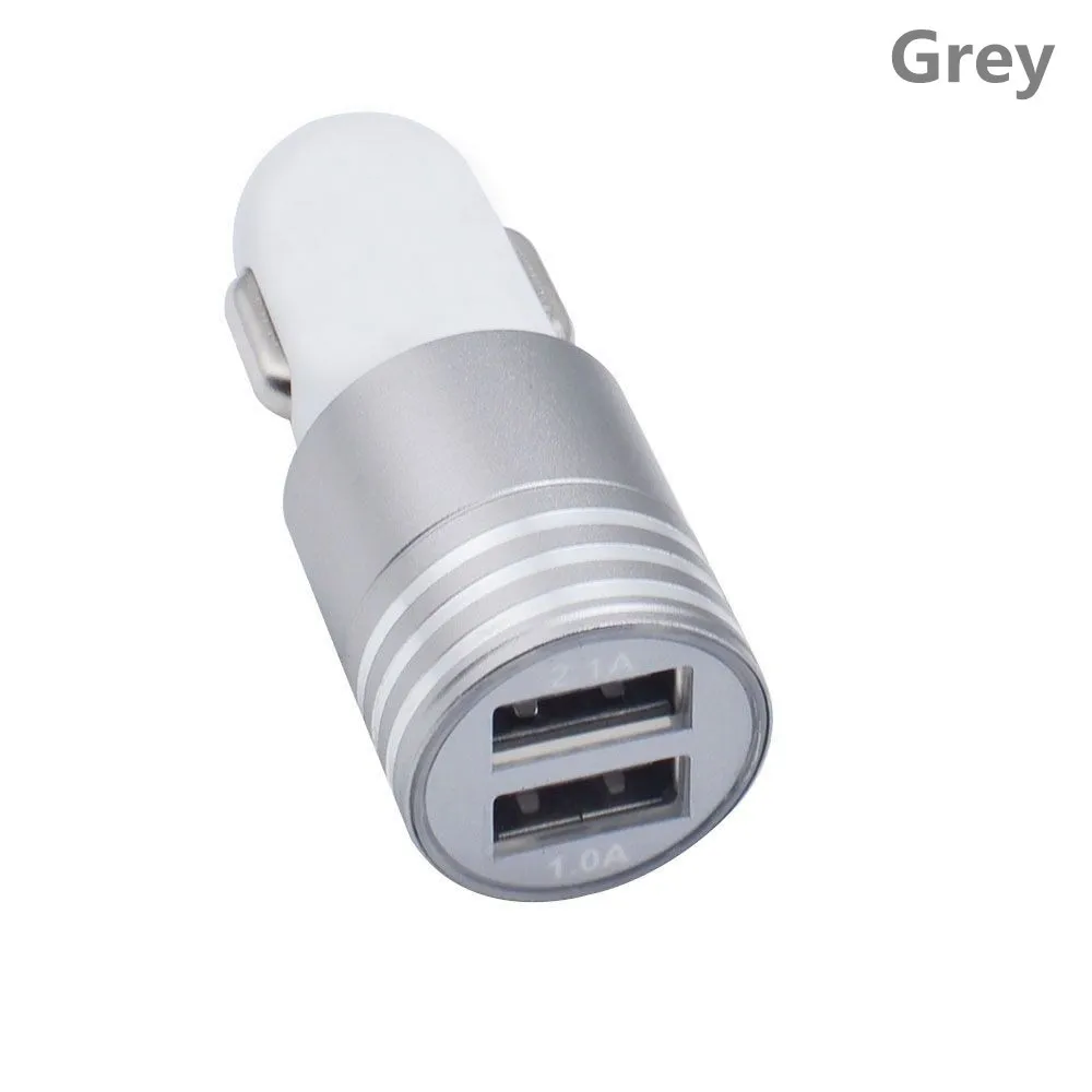 Dual 2 USB Output 2.1A+1A DC 12-24V Metal Car Charger Phone Adapter For iPhone X 8 Samsung S8 S5 S4 Xiaomi Mobile CC001 | Автомобили и