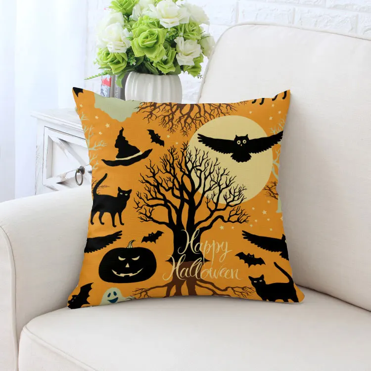 Хеллоуин замок тыквы ведьма Гуль Подушка Чехол квадратная дома Творческий Цвет