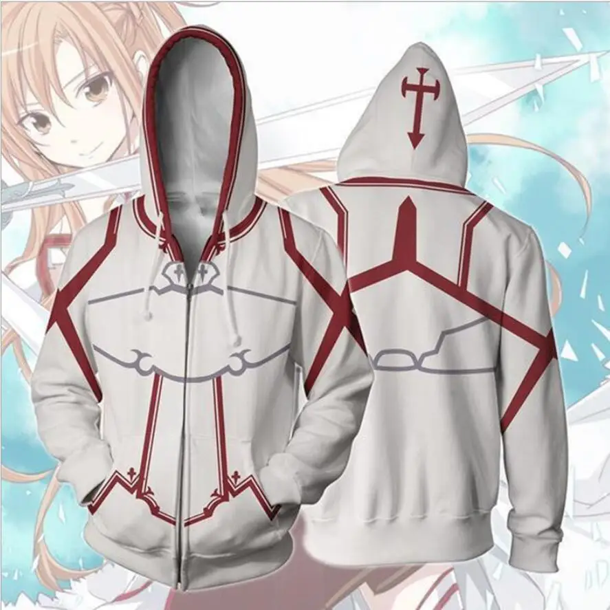 S 5XL Высокое качество обувь для вечеринки в Стиле косплей Sword Art Online 3D толстовки с