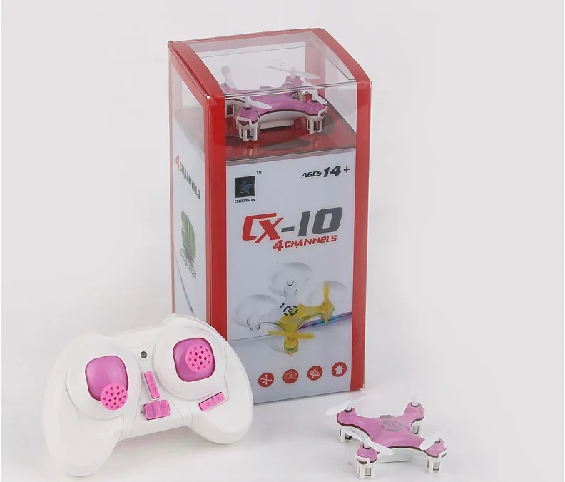 CX-10 4-channel 2.4GHZ3D rotating roll only 4CM mini remote control aircraft LED lights bright children like elf holiday gifts | Игрушки и