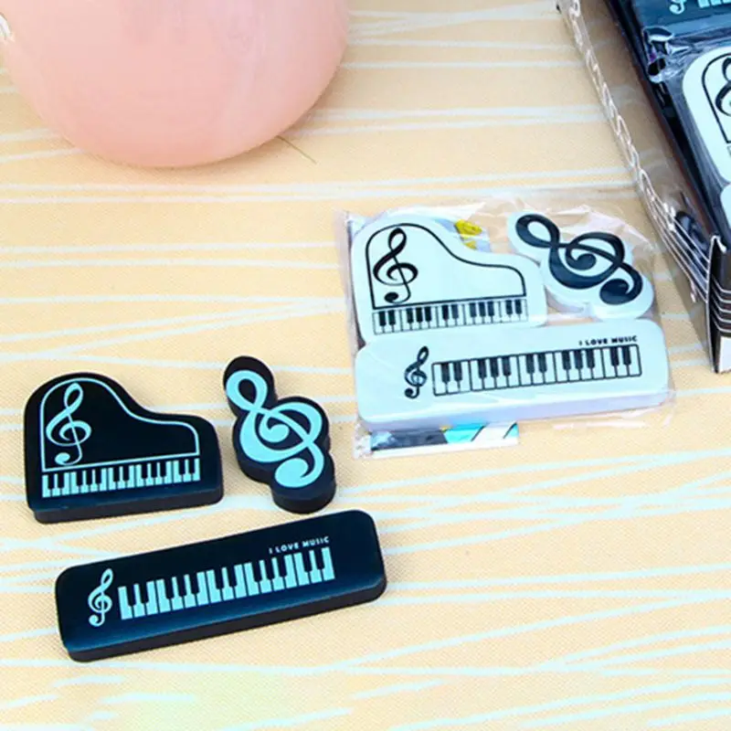3 шт./компл. резиновый ластик для карандаша музыкальных нот школьные и