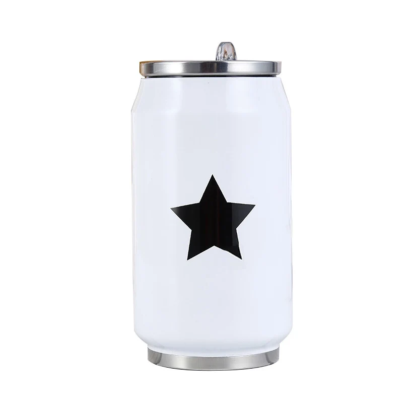 300ML Stainless Steel Vacuum Flask Creative Coke Cup Teacup Reusable Mug Lid Water Bottle Beverage Kettle Straw | Дом и сад